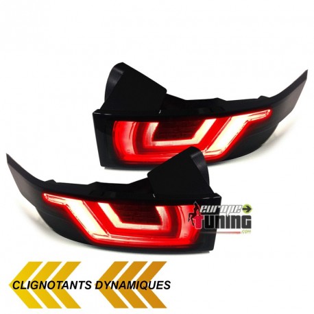 2 FEUX NOIRS LED CELIS LOOK PHASE 2 & CLIGNOTANTS DYNAMIQUES LAND RANGE ROVER EVOQUE (04656)