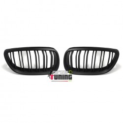 CALANDRES NOIRES MATES SPORT DOUBLE AILETTES BMW SERIE 3 E92 COUPE & E93 CABRIO PHASES 1 (04736)