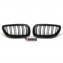 CALANDRES NOIRES MATES SPORT DOUBLE AILETTES BMW SERIE 3 E92 COUPE & E93 CABRIO PHASES 1 (04736)