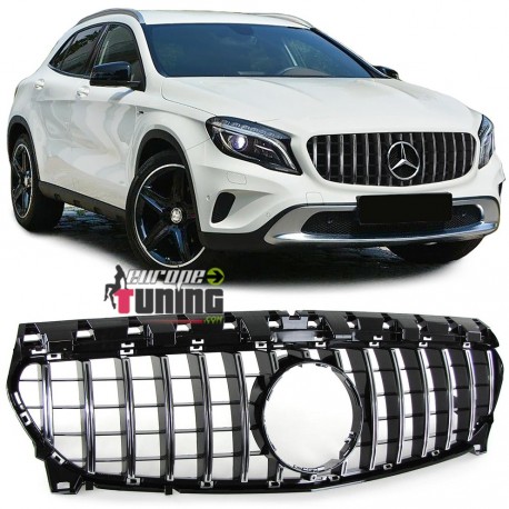 CALANDRE SPORT LOOK GTR NOIRE ET CHROME POUR MERCEDES GLA X156 (04743)