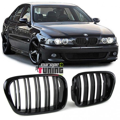 CALANDRES NOIRES SPORT DOUBLE AILETTES BMW SERIE 5 E39 PHASES 1 et 2 (04515)