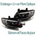 PHARES FEUX CELIS NOIRS ECLAIRAGE EN U BMW SERIE 3 E92 & E93 PHASES 1 AU XENON (04761)