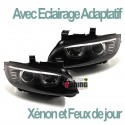 PHARES FEUX CELIS NOIRS LEDS EN U AVEC ECLAIRAGE ADAPTATIF BMW SERIE 3 E92 & E93 (04763)