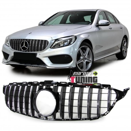 GRILLE CALANDRE NOIRE ET CHROME SPORT MERCEDES CLASSE C W205 (04784)