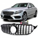 GRILLE CALANDRE NOIRE ET CHROME SPORT MERCEDES CLASSE C W205 (04784)