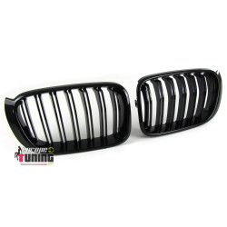 GRILLES DE CALANDRES SPORT NOIRES DOUBLE AILETTES BMW X3 F25 & X4 F26 (04789)