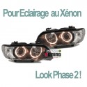 PHARES XENON ANGEL EYES NOIR POUR BMW X5 99-03 (13668)