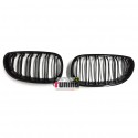 CALANDRES SPORT NOIRES DOUBLE AILETTES BMW SERIE 5 E60 BERLINE & E61 TOURING PHASES 1 et 2 (04786)