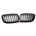 GRILLES CALANDRES SPORT NOIRES MATES DOUBLE AILETTES BMW X5 E70 & X6 E71 (04803)