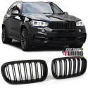 CALANDRES SPORT NOIRES MATES DOUBLE AILETTES BMW X5 F15 et X6 F16 2013-2018 (04818)