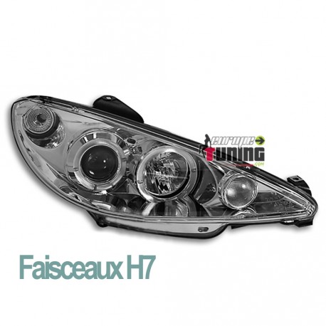PHARES ANGEL EYES CHROM PEUGEOT 206 ap 2002 (12325)