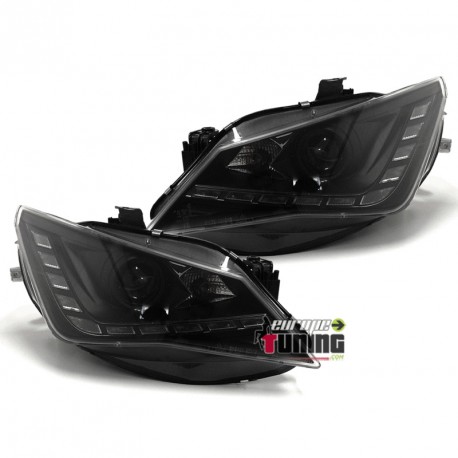 PHARES FEUX AVANTS LED DIURNES DE JOUR NOIRS SEAT IBIZA 6J 2012-2015 (04830)