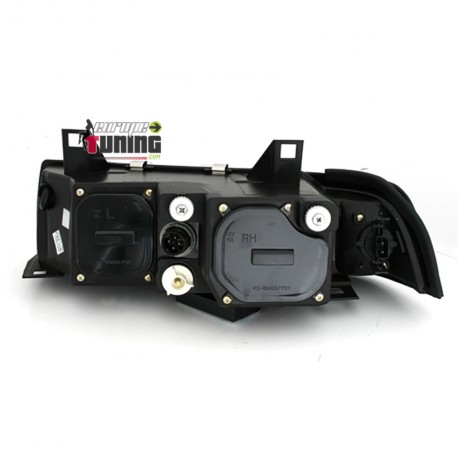 PHARES NEON ANGEL EYES BMW E36 BERLINE / TOURING NOIRS (13712)