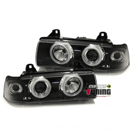 PHARES CCFL ANGEL EYES NOIRS BMW E36 BERLINE / TOURING (00506)