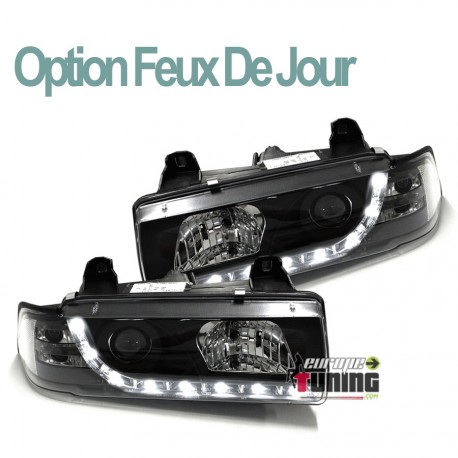 PHARES DRL DE JOUR DIURNE NOIRS BMW E36 BERLINE / TOURING (03324)