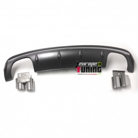 DIFFUSEUR ARRIERE SPORT LOOK S3 AVEC DOUBLES SORTIES INOX POUR AUDI A3 8V 2012-2016 (04836)