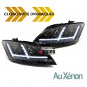 PHARES NOIRS AU XENON AVEC CLIGNOTANTS DYNAMIQUES LOOK 8S POUR AUDI TT 8J (04853)