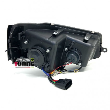 PHARES NOIRS FEUX DE JOUR CLIGNOTANTS LEDS DYNAMIQUES LOOK T6 POUR VW T5 FACELIFT (04854)