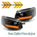 PHARES NOIRS FEUX DE JOUR CLIGNOTANTS LEDS DYNAMIQUES LOOK T6 POUR VW T5 FACELIFT (04854)