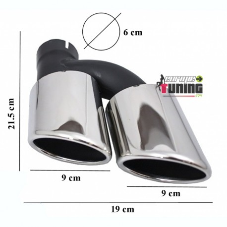 DOUBLES SORTIES DUPLEX INOX SILENCIEUX ECHAPPEMENT SPORT PACK S AUDI A3 A4 A5 ... (04866)