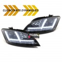 PHARES NOIRS AU XENON AVEC CLIGNOTANTS DYNAMIQUES LOOK 8S POUR AUDI TT 8J (04853)