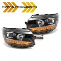PHARES NOIRS DRL DIURNES A CLIGNOTANTS LEDS DYNAMIQUES POUR VW VOLKSWAGEN T6 (04908)
