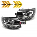 PHARES NOIRS DRL DIURNES A CLIGNOTANTS LEDS DYNAMIQUES POUR VW VOLKSWAGEN T6 (04908)