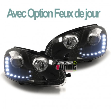 PHARES DIURNES DRL NOIRS GOLF 5 (03697)
