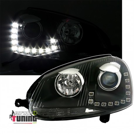 PHARES DIURNES DRL NOIRS GOLF 5 (03697)