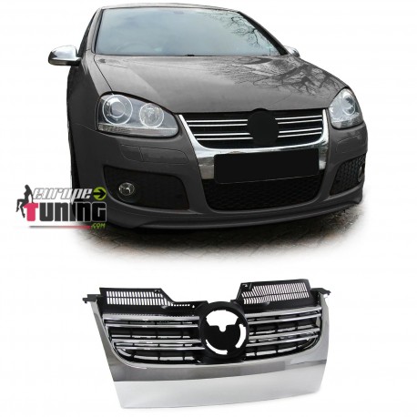 CALANDRE SPORT NOIRE CHROME LOOK R32 POUR VW VOLKSWAGEN GOLF 5 GT et GTI (00523)