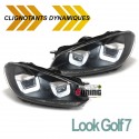 PHARES FEUX AVANTS NOIRS DIURNE DRL AVEC CLIGNOTANTS LEDS DYNAMIQUES VW GOLF 6 (04781)