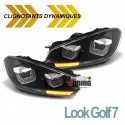 PHARES FEUX AVANTS NOIRS DIURNE DRL AVEC CLIGNOTANTS LEDS DYNAMIQUES VW GOLF 6 (04781)
