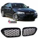 CALANDRES SPORT LUXE STYLE DIAMANT NOIR ET CHROME POUR BMW SERIE 5 G30 ET G31 (04936)