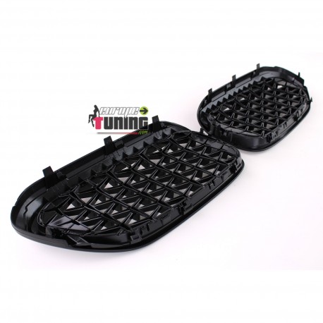 CALANDRES SPORT LUXE STYLE DIAMANT NOIR ET CHROME POUR BMW SERIE 5 G30 ET G31 (04936)