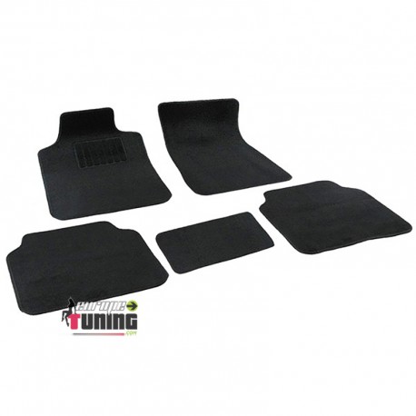TAPIS DE SOL NOIRS UNIVERSELS 5 PIECES EN MOQUETTE POUR VOITURE (04942)