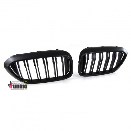 GRILLES CALANDRES NOIRES MATES SPORT DOUBLES AILETTES BMW SERIE 5 G30 G31 F90 (04952)