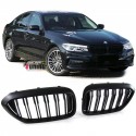 GRILLES CALANDRES NOIRES MATES SPORT DOUBLES AILETTES BMW SERIE 5 G30 G31 F90 (04952)