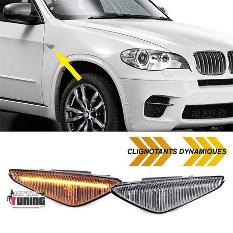 REPETITEURS CLIGNOTANTS D'AILES CHROME A LEDS DYNAMIQUES BMW X3 X4 X5 X6 (04984)