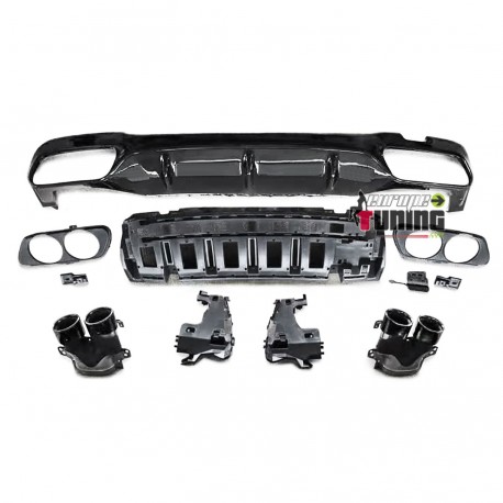 DIFFUSEUR SPORT NOIR PACK SPORT AVEC DOUBLES SORTIES MERCEDES CLASSE E W213 (05010)