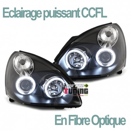 PHARES ANGEL EYES NOIRS RENAULT CLIO 01-05 AU NEON (12186)