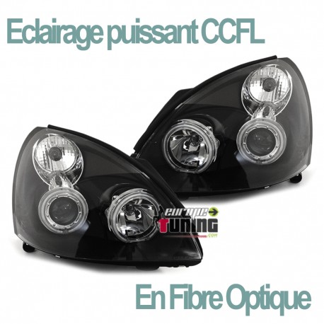PHARES ANGEL EYES NOIRS RENAULT CLIO 01-05 AU NEON (12186)