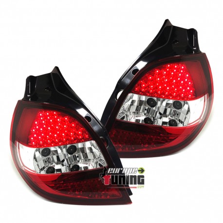FEUX TUNING LED ROUGES CRISTAL CLIO Apres 2005 (13755)