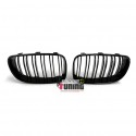 CALANDRES SPORT NOIRES BRILLANTES DOUBLES LAMES PACK M BMW SERIE 1 E81 E82 E87 E88 2007-2012 (05033)