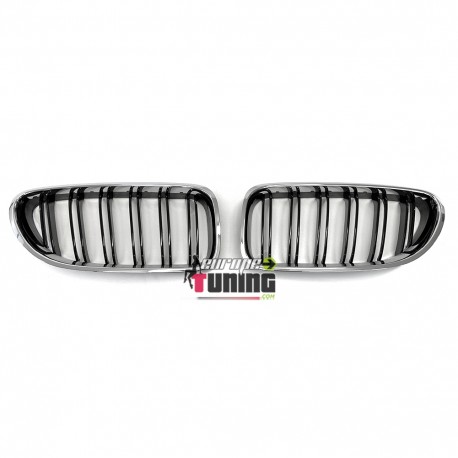 CALANDRES DOUBLES LAMES NOIR ET CHROME LOOK PACK M BMW SERIE 6 F12 F13 F06 (05043)