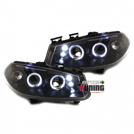 PHARES ANGEL EYES NOIRS TUNING RENAULT MEGANE II (12183)