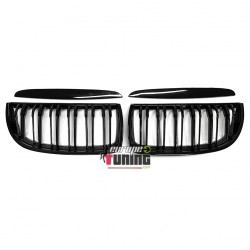 CALANDRES DOUBLES LAMES NOIR BRILLANT BMW SERIE 3 E90 BERLINE & E91 TOURING 2005-2008 (05064)