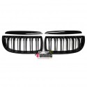 CALANDRES DOUBLES LAMES NOIR BRILLANT BMW SERIE 3 E90 BERLINE & E91 TOURING 2005-2008 (05064)