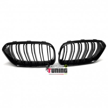 GRILLES CALANDRES NOIRES SPORT DOUBLE AILETTES BMW SERIE 1 F20 F21 FACELIFT (04707)