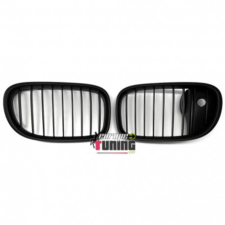 GRILLES CALANDRES NOIRES MATES SPORT BMW SERIE 7 F01 F02 LCI AVEC CAMERA 2012-2016 (05015)