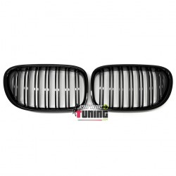 GRILLES CALANDRES SPORT NOIR DOUBLES LAMES BMW SERIE 7 F01 F02 2008-2012 (05124)